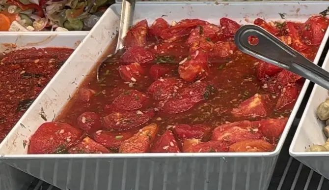Lightly salted tomatoes